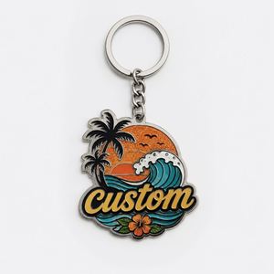 Porte-clés personnalisés en alliage de zinc avec chaîne métallique, émail souple ou dur, paillettes et impression UV, pour souvenirs et logos sur mesure – Vente en gros - Product Image 2