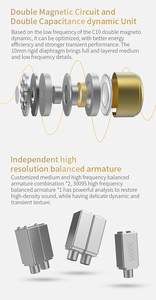 หูฟังแบบมีสาย <span class=keywords><strong>CCA</strong></span> <span class=keywords><strong>C12</strong></span> ตัดเสียงรบกวน สเตอริโอ 5BA 1DD ไฮบริด HiFi IEM หูฟังอินเอียร์ - Product Image 4