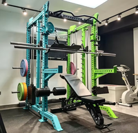 Rack multifonctionnel commercial avec machine Smith et système de câbles, en acier, pour entraînement à domicile, pile de poids de 75 kg, pour triceps, biceps et pectoraux