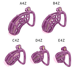 Un nouveau style de cage de chasteté en ABS avec 5 anneaux, 1 conduit, 2 clés métalliques et 4 clés en plastique. - Product Image 4