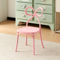 Chaise Enfant en Plastique au Design Nordique Moderne et Simple avec Dossier Nœud Papillon pour Salon de Thé