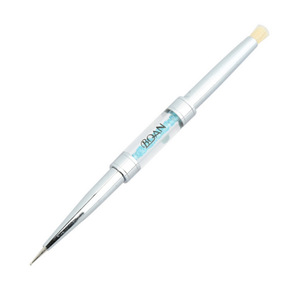 Dual End Nail Art Brush Pen Flat Liner Dotting Tool Metal Acrylic Diamond Handle for Gel Decoration - Product Image 1