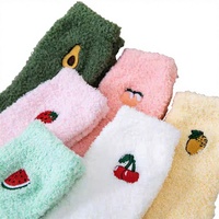 Dames winter sokken pantoffels van dikke, zachte, warme koraal fleece, jacquard geweven