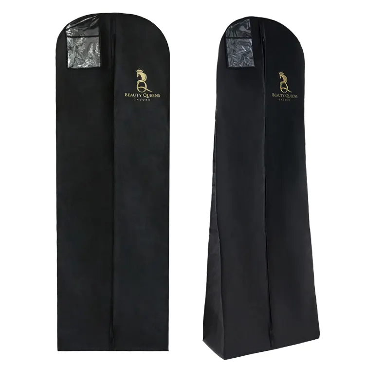 High Quality Cover Wedding Long Dress Bridal Gown Non Woven Garment Bags For Evening Dress With Custom Logo