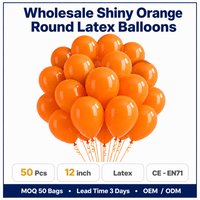 Lot de 50 ballons de fête ronds en latex orange brillant de 12 pouces pour anniversaire, baby shower, décoration de Pâques, ballons personnalisables avec logo