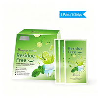 Bandes blanchissantes pour les dents au gel doux infusé à la menthe et au citron vert, sans résidus, pour l'entretien quotidien de la beauté buccale personnelle à domicile