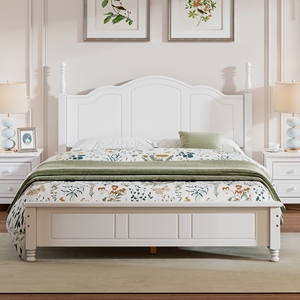 Base de Cama Moderna de Madera Maciza Tamaño Queen con Soporte de Láminas de Madera Ecológicas para Dormitorio - Product Image 1