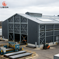 Taller con Estructura de Acero Cubierto, Taller de Acero Pintado, Almacén Industrial Prefabricado Resistente al Viento, Nieve y Terremotos