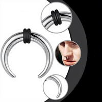 Anneau de nez en titane F136, cône pointu, style corne de taureau, dilatateur d'oreille Hip Hop, bijoux de piercing corporel en alliage G23, plug d'oreille pour cartilage