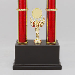 カスタムプラスチック2柱ビッグトロフィー木製ベースアワードカップスポーツ大会EZ06 - Product Image 4