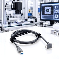 Câble USB3.1 Type-C à angle droit avec verrouillage par vis vers USB-A 10 Gbit/s pour bras robotique, automatisation, caméra industrielle TAIYO E1369 haute flexibilité