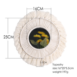 2021ที่มีคุณภาพดีตกแต่งบ้านกระจกทำด้วยมือแขวน Macrame ผนังกระจก - Product Image 6