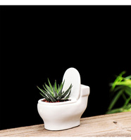 Mini Pot de fleur en céramique de 4 pouces, livraison directe, Pot de plante de toilette, bonsaï avec trous de Drainage, pour le bureau et la maison