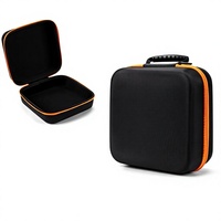Sac de rangement grande capacité en EVA pour accessoires électroniques numériques, câbles de données, trousse à outils - Noir/Orange Modèle 8-14-5