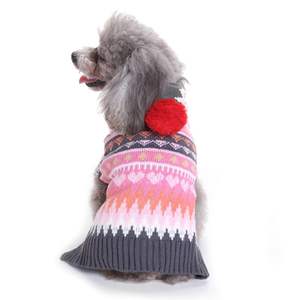 New Autumn Winter Dog Party Clothes Classic Style Print Polyester Dog <strong>Hoodie</strong> with Stripe for Christmas Pet Apparel - Product Image 2