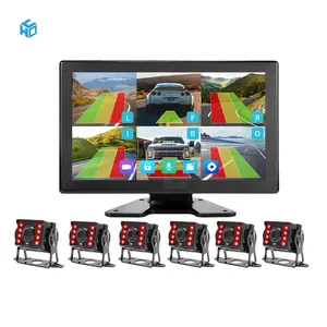 Wide Monitor 6 Camera Driving Video Recorder Camera Truck 6 Channel Monitor 6ch 10.1 Inch Touch Screen Car/rv/bus/truck Ahd