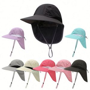 Womens <b>Hat</b> With Neck Flap Large Brim Uv Foldable Fishing Hiking Cap Mens Nylon Adjustable Sun Protection Beach Ha - Product Image 2
