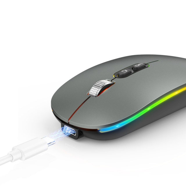 Custom RGB Wireless Mouse for Apple Laptops Slim Ergonomic USB Rechargeable TYPE-C Vertical Mouse for Bluetooth Technology