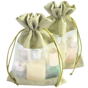 Bolsa de Yute Natural Reciclable Personalizada con Cordón, Envoltorio Ecológico para Regalos, Dulces, Café, Relojes - Bolsas de Algodón - Product Image 3