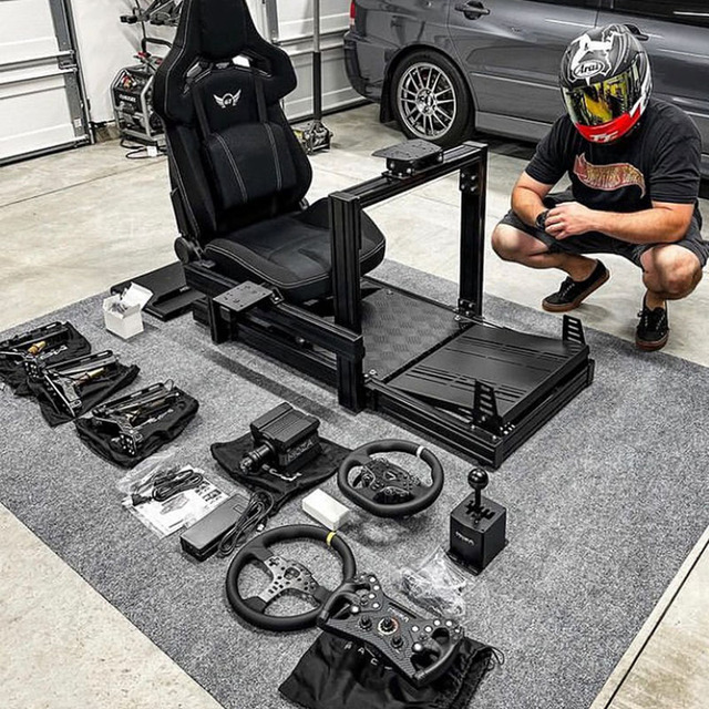Diy Sim Rig Aluminum Extrusion 4080 Racing Car Chassis Driving Simulator Sim Racing Cockpit with Seat Triple Monitor Stand