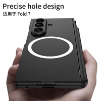 Étui de luxe électroplaqué pour téléphone à chargement sans fil pour Z Fold 7/8 avec support magnétique anti-traces de doigts en PC ultra-fin