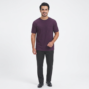 T-shirt unisexe en coton à manches courtes et col rond classique, tissu doux, confortable et respirant, adapté aux hommes - Product Image 1