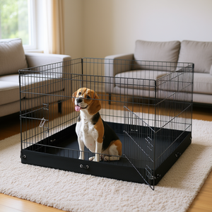Parc de jeu pliable pour chien en métal 24 x 36 pouces avec tapis pour jouer et s'entraîner - Product Image 2