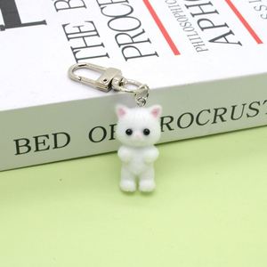 Wholesale Flocking Animals Cartoon Cats Keychain Resin <b>Doll</b> Fashion Pendants Kawaii Plush Cat Keychain Bag Charms <b>Accessories</b> - Product Image 6
