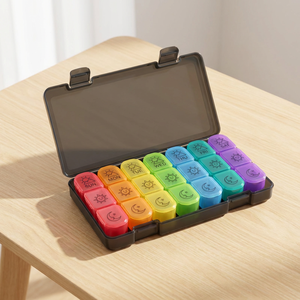 Organizador de Pastillas Semanal, 3 Tomas Diarias, 7 Días, Plástico, Portátil, 21 Compartimentos, Estuche para Vitaminas y Medicamentos de Viaje - Product Image 1