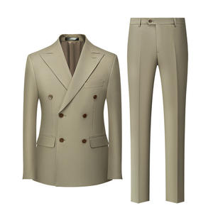 Costume deux pièces pour hommes avec revers plat, pantalon et <span class=keywords><strong>gilet</strong></span> pour mariages et occasions formelles - Product Image 6