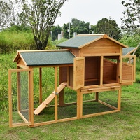 Best-seller Cage en bois d'extérieur Coop Grand poulailler avec roues Fournitures pour animaux de compagnie de qualité supérieure