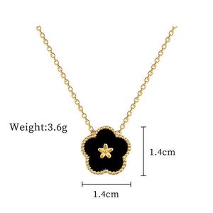 Tarnish Free Gold Plated No Fade Double Side Flower Clavicle <b>Chain</b> Necklace for Women Zircon Geometric Stainless Steel Necklace - Product Image 2