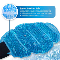 Enveloppe réutilisable pour genou avec billes de gel et sangle, pack de thérapie chaude et froide pour blessures, gonflements, récupération sportive et physiothérapie