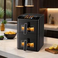 Friteuse à air chaud sans huile, four à air chaud numérique avec menu, kit de nettoyage facile, ensemble complet pour la cuisine, meilleur achat