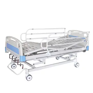 5 פונקצית הניתן להטיה ברזל בית חולים טיפול נמרץ מיטה עם תרים חזור למכירה