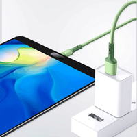 Kabel Data 2,4 A cair lembut perekat, kabel pengisian daya Cepat Usb A ke Tipe C asli