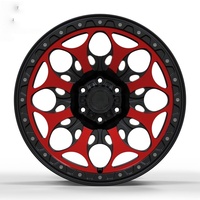 Nouvelles Jantes Concaves en Alliage d'Aluminium Forgé 6061 T6 Noir Mat Rouge Bonbon, Design Geruida S3-00060 Personnalisé 17-18, Garantie 6 Ans