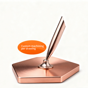 Porte-stylo en acier inoxydable/aluminium/laiton usiné par CNC sur mesure, certifié ISO9001, style circulaire oblique, fabriqué selon votre dessin - Product Image 1