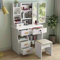 Meilleure Vente 2026 Coiffeuse Moderne Durable avec Miroir LED et Panneau Amovible pour Chambre à Coucher