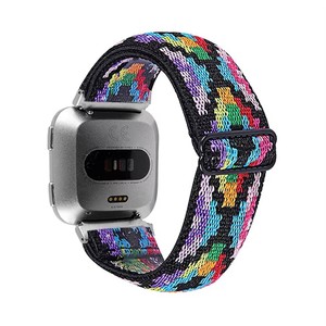 Correa de reloj tejida de nailon suave y transpirable elástica para <span class=keywords><strong>Fitbit</strong></span> <span class=keywords><strong>Versa</strong></span> - Product Image 1