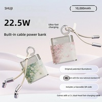 Batterie externe portable 10000mAh 37Wh avec écran LED, entrée Type-C, batterie Li-polymère, kit de charge d'urgence pour voyage sans batterie