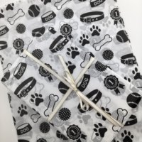 Papier de soie noir et blanc à motifs d'os et de patte de chien pour emballage cadeau de collier pour chien, chiot, animal de compagnie, pour boîte cadeau de magasin d'animaux et vêtements