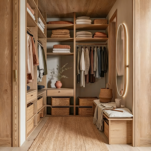 Armoire sur mesure BALOM de haute qualité, style bois, avec porte coulissante, meilleur prix, meubles de chambre à coucher, armoire pour usage résidentiel et commercial - Product Image 3