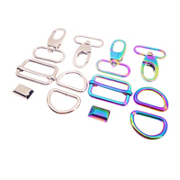 Kit de quincaillerie de haute qualité pour la fabrication de sacs : Mousqueton pivotant arc-en-ciel, Anneau en D, Boucle de réglage, Embout de fermeture éclair