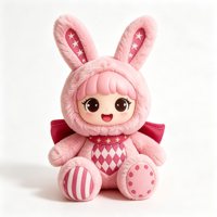 Haut-parleur en peluche électrique personnalisable en forme de lapin étoilé avec rythme cardiaque, rembourrage en coton PP, hauteur réglable 11-30 cm, unisexe, cadeau pour enfants