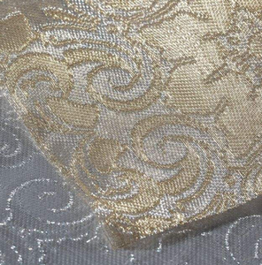 Tissu Jacquard Baroque Vintage à Motifs Roulants, Métallique Brillant, Ultra-Léger, en Maille Métallique Décorative pour l'Architecture de Luxe - Product Image 3