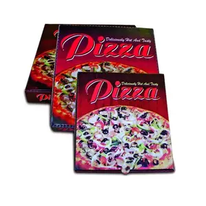 Toptan Pizza kutusu paketi karton tedarikçisi özel tasarım baskılı ambalaj toplu ucuz Pizza kutuları kendi logosu ile