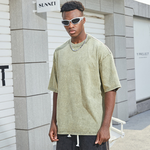 High Quality Heavy <strong>Cotton</strong> Mens Tshirts Boxy Street <strong>Wear</strong> Wash Brown Oversized T Shirts Custom Logo - Product Image 4