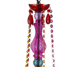 Lanterne suspendue en mosaïque turque, lampe décorative, chandelier en acrylique multicolore de style marocain, porte-bougie - Product Image 4