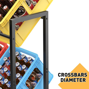 Kim Loại Tùy chỉnh đồ uống Crate <span class=keywords><strong>Rack</strong></span> hiển thị kệ lưu trữ chủ cho thuận tiện uống Crate hiển thị đứng - Product Image 5